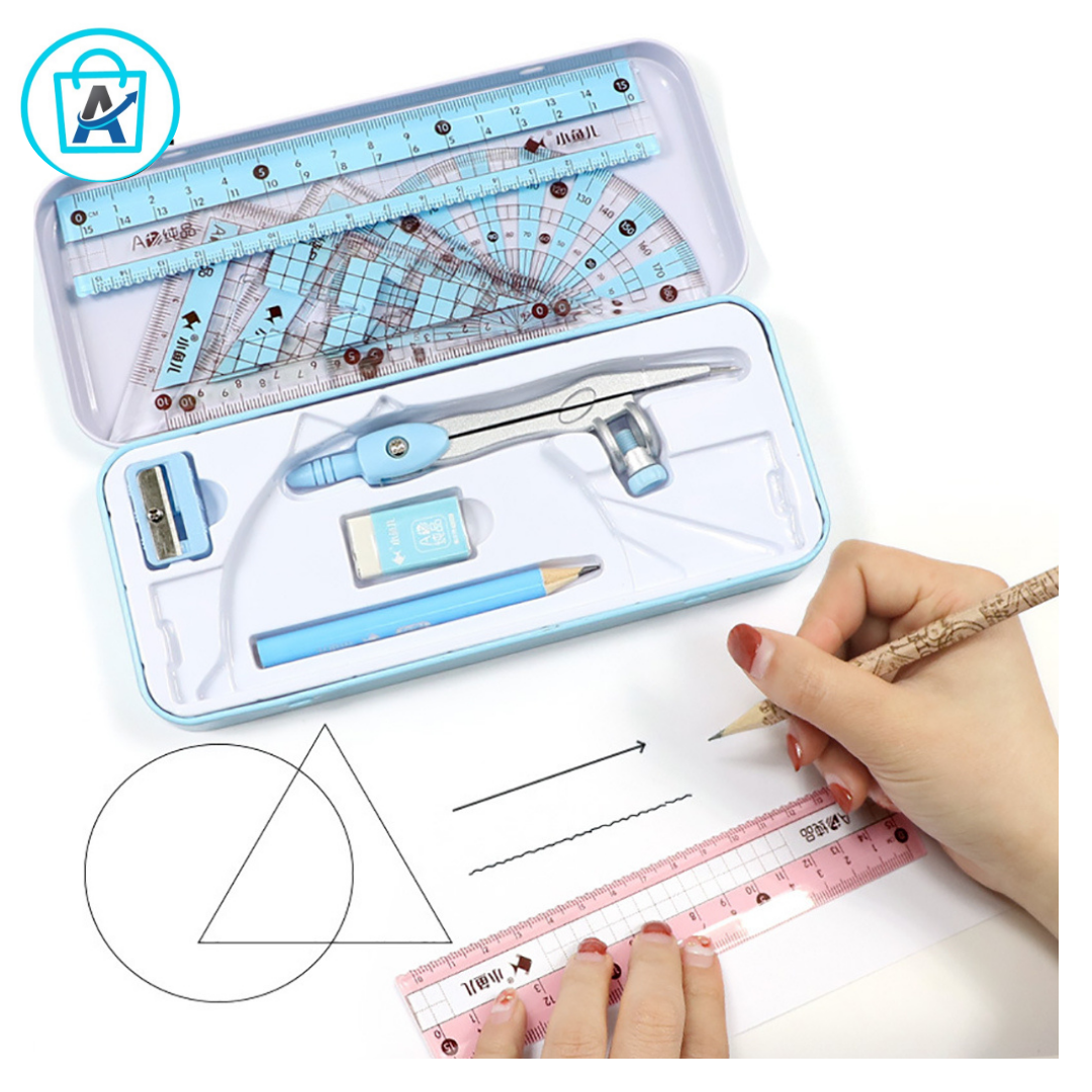 Estojo escolar - Kit De Geometria Matemática De 8 Peças para estudantes
