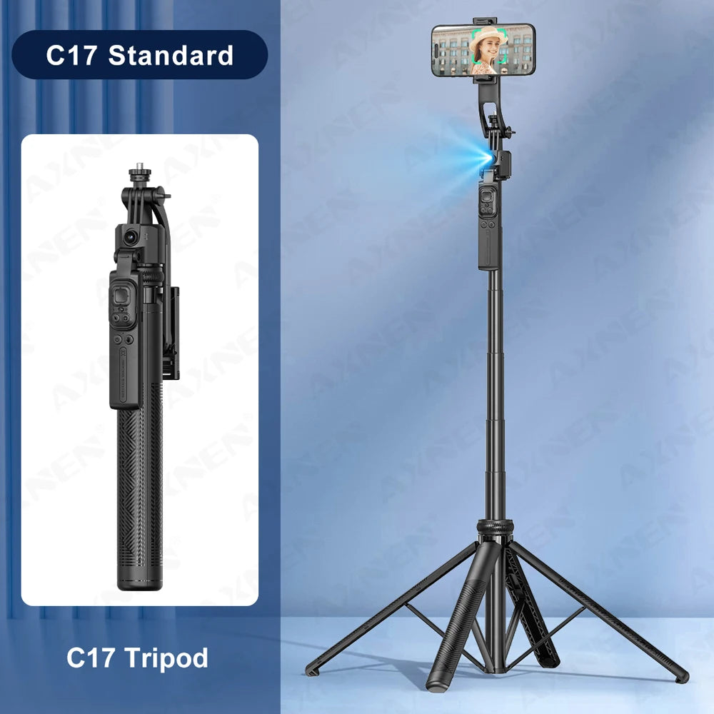 📱 AXNEN C17 Selfie Stick com Rastreamento Facial Inteligente