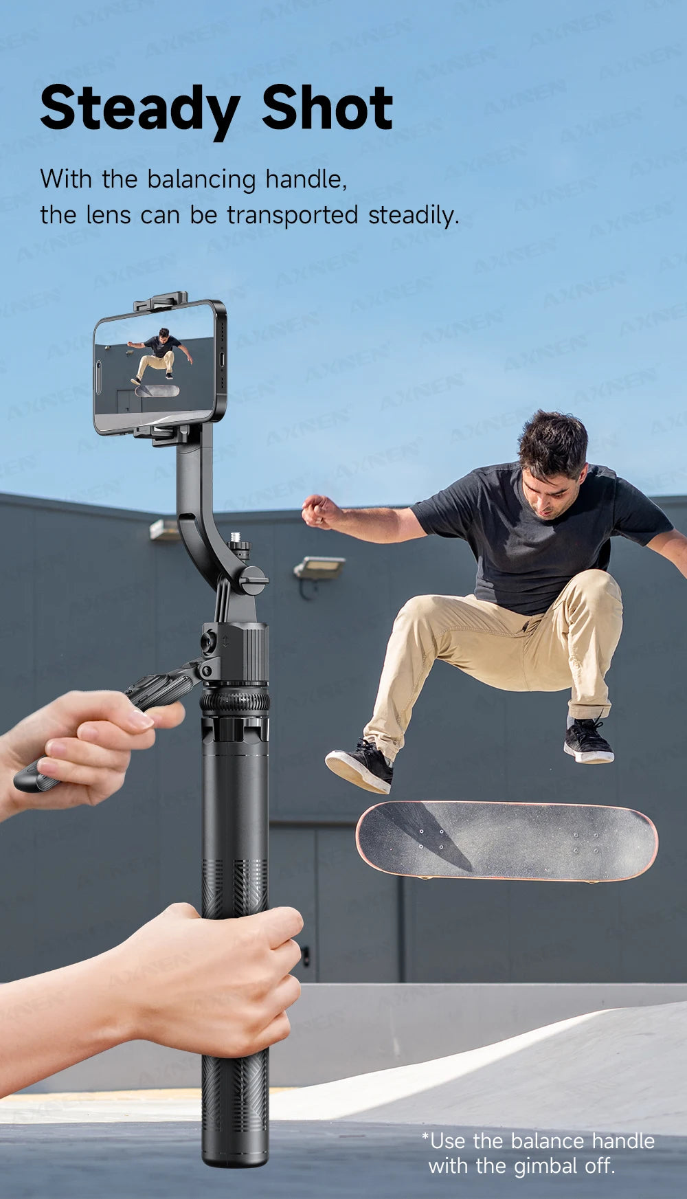 📱 AXNEN C17 Selfie Stick com Rastreamento Facial Inteligente
