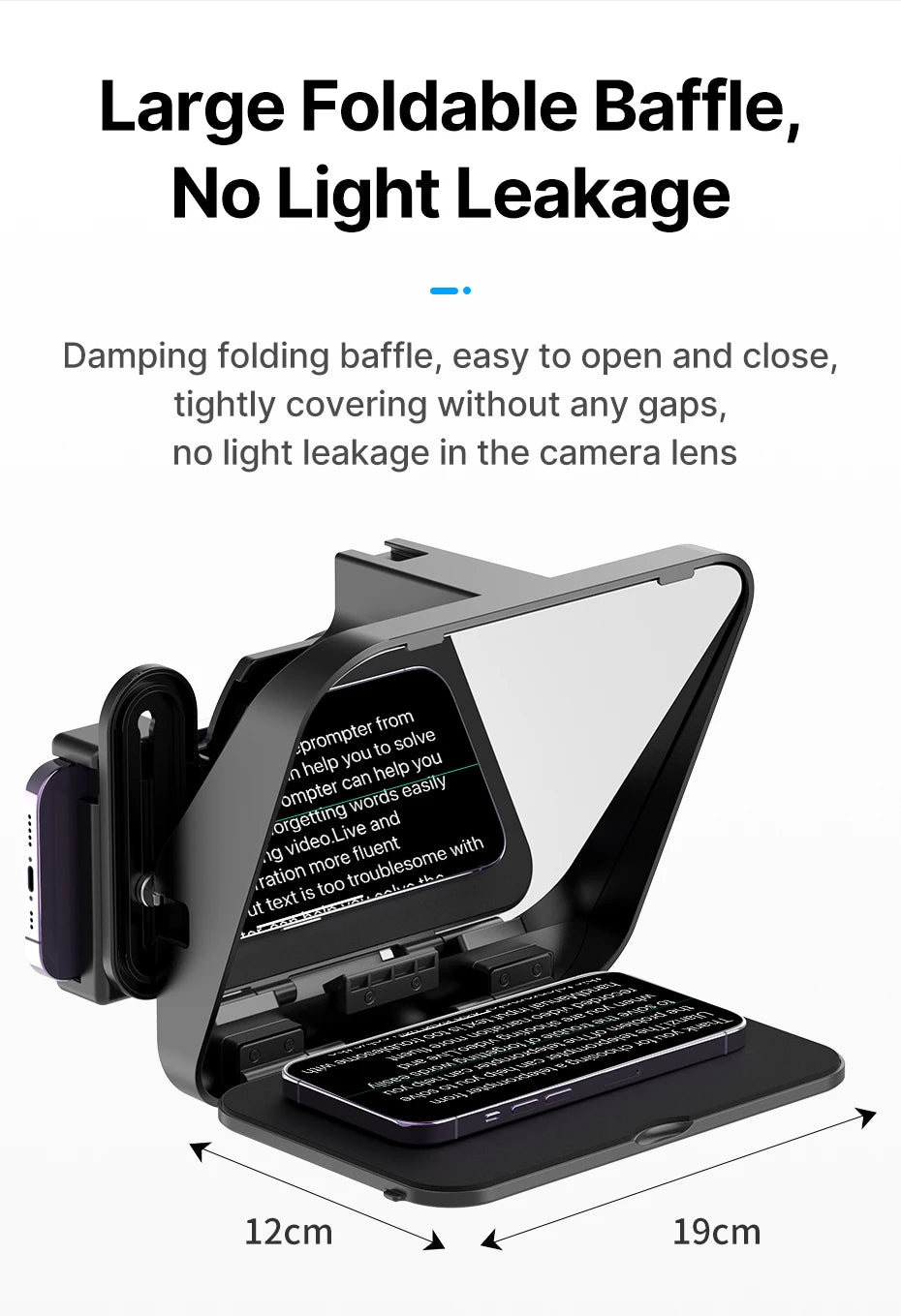 Ulanzi RT02 Teleprompter Sem Montagem Para Celular Tablet E Câmera Com Controle Bluetooth