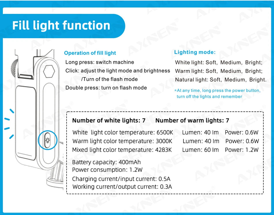 Gimbal Estabilizador Tripe 360° Panoramic Shot Com Led Q18