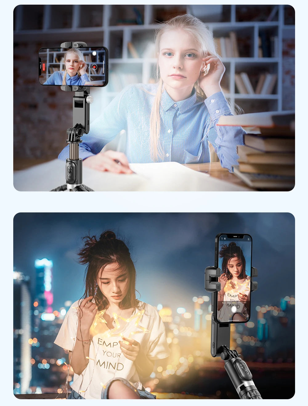 Gimbal Estabilizador Tripe 360° Panoramic Shot Com Led Q18