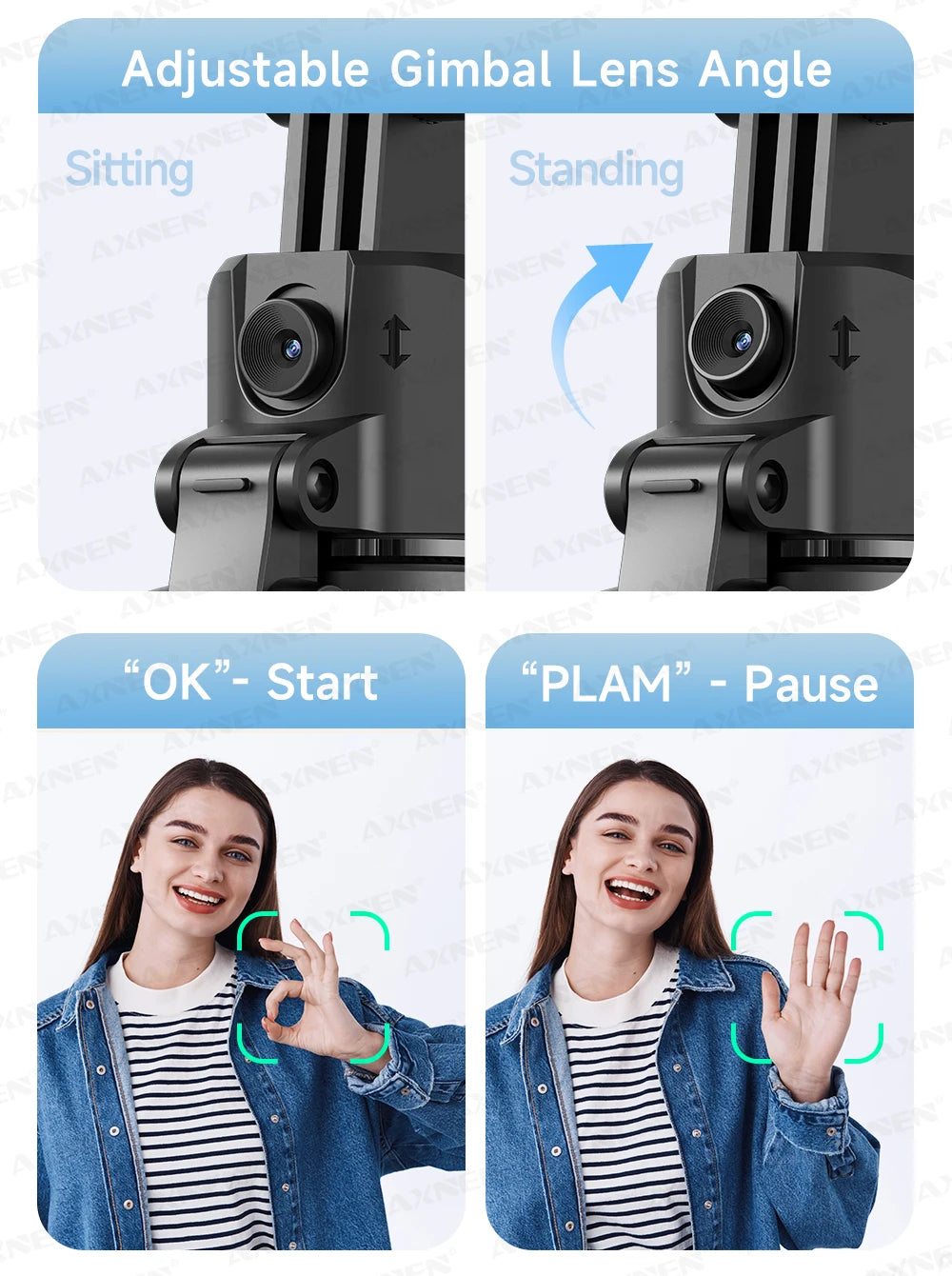 📱 AXNEN C17 Selfie Stick com Rastreamento Facial Inteligente