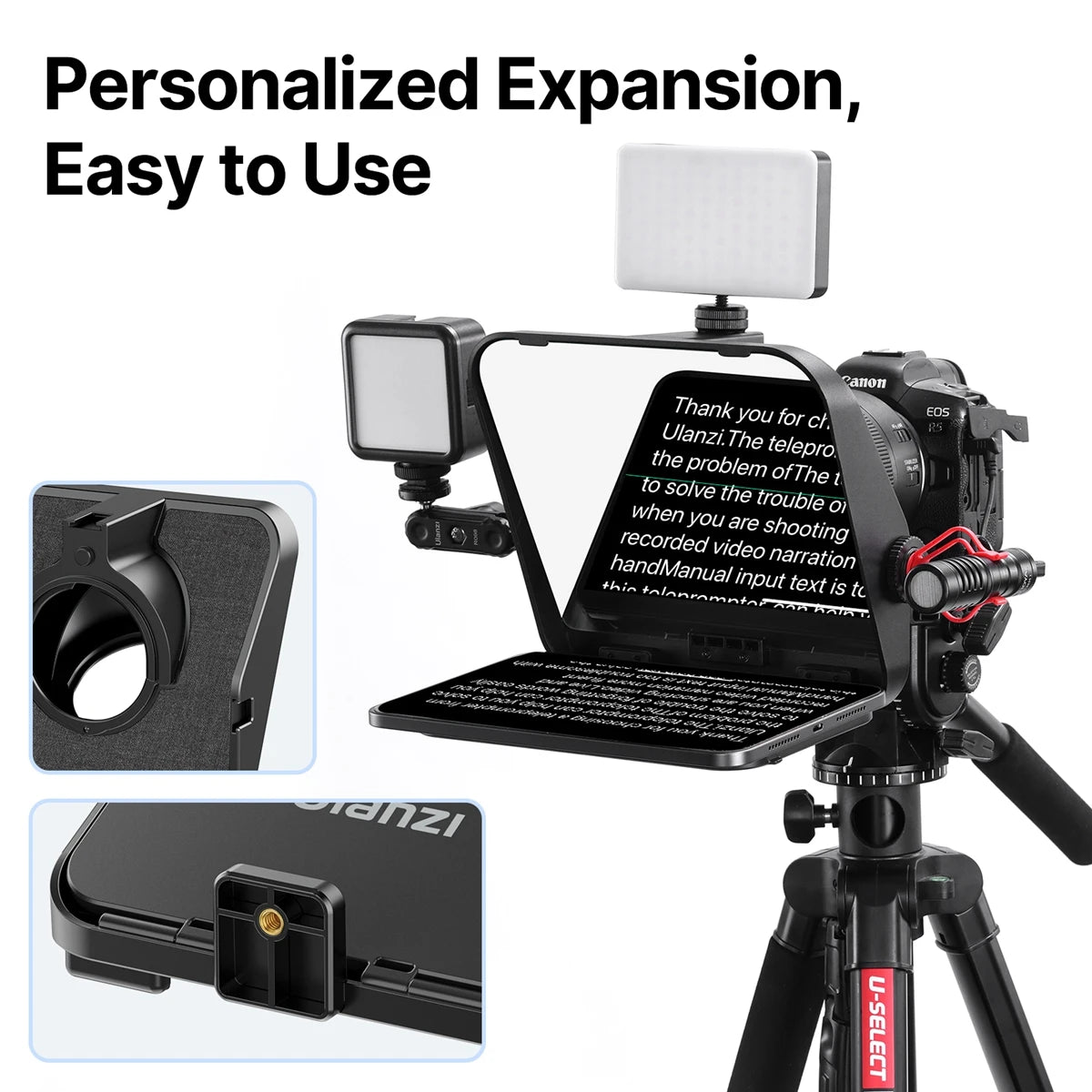 Ulanzi RT02 Teleprompter Sem Montagem Para Celular Tablet E Câmera Com Controle Bluetooth
