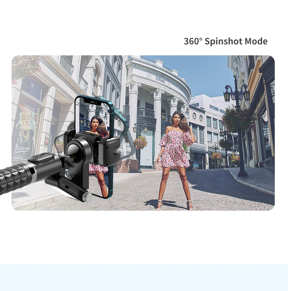 Gimbal Estabilizador Tripe 360° Panoramic Shot Com Led Q18