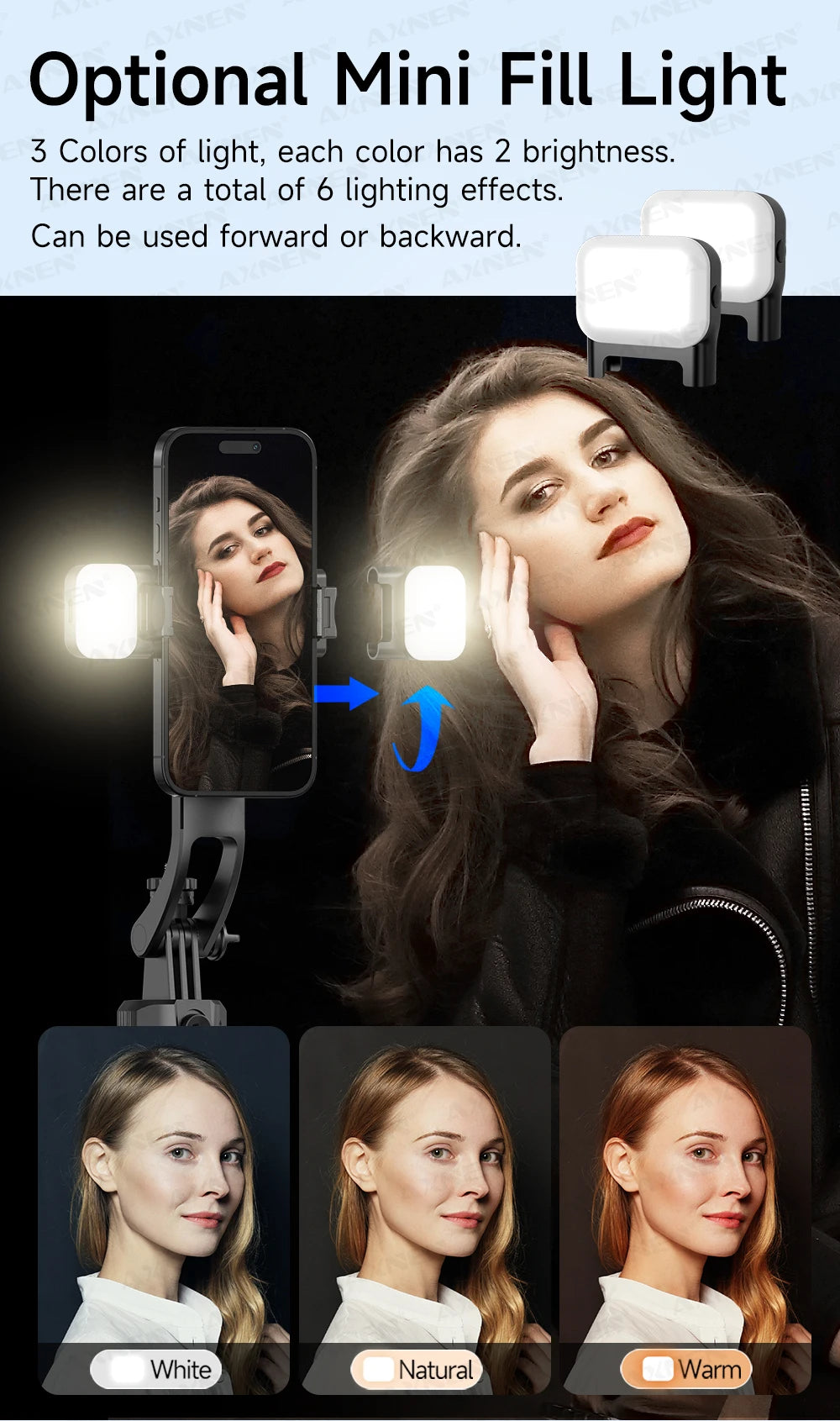 📱 AXNEN C17 Selfie Stick com Rastreamento Facial Inteligente