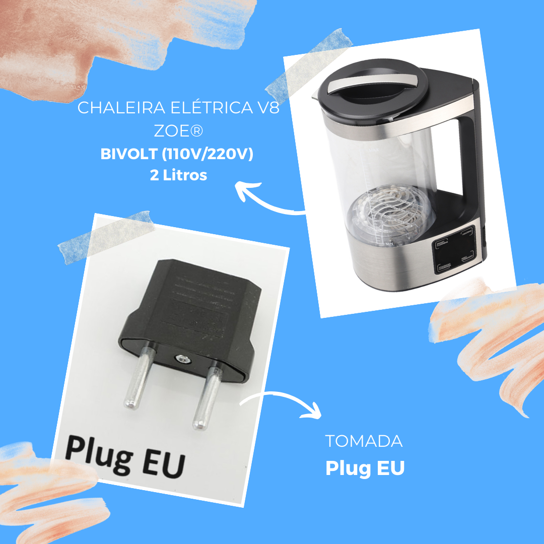 Chaleira Elétrica V8 ZOE® Rica em Hidrogênio - BIVOLT (110V/220V) 2 Litros