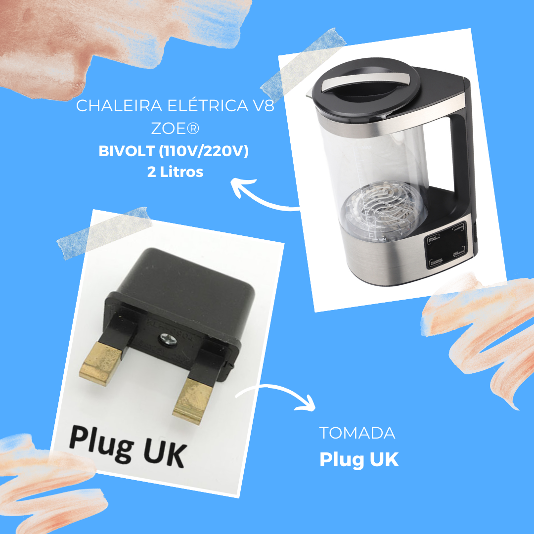 Chaleira Elétrica V8 ZOE® Rica em Hidrogênio - BIVOLT (110V/220V) 2 Litros