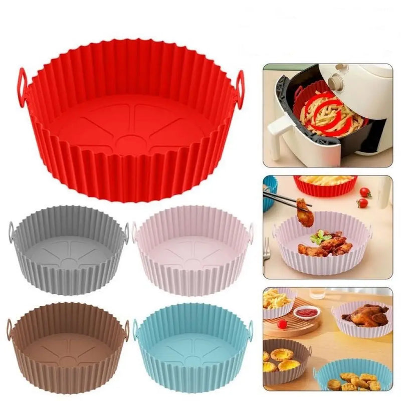 Forma de Silicone para Air Fryer Antiaderente Reutilizável