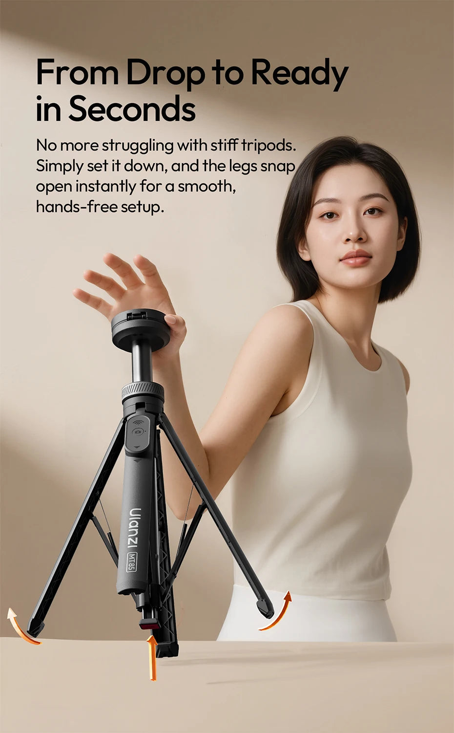 📱 Ulanzi MT-85 Tripé Automático com MagSafe e Controle Remoto