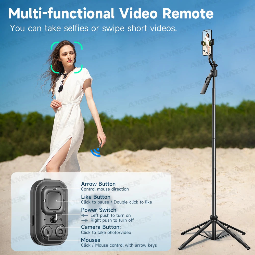 📱 AXNEN C17 Selfie Stick com Rastreamento Facial Inteligente