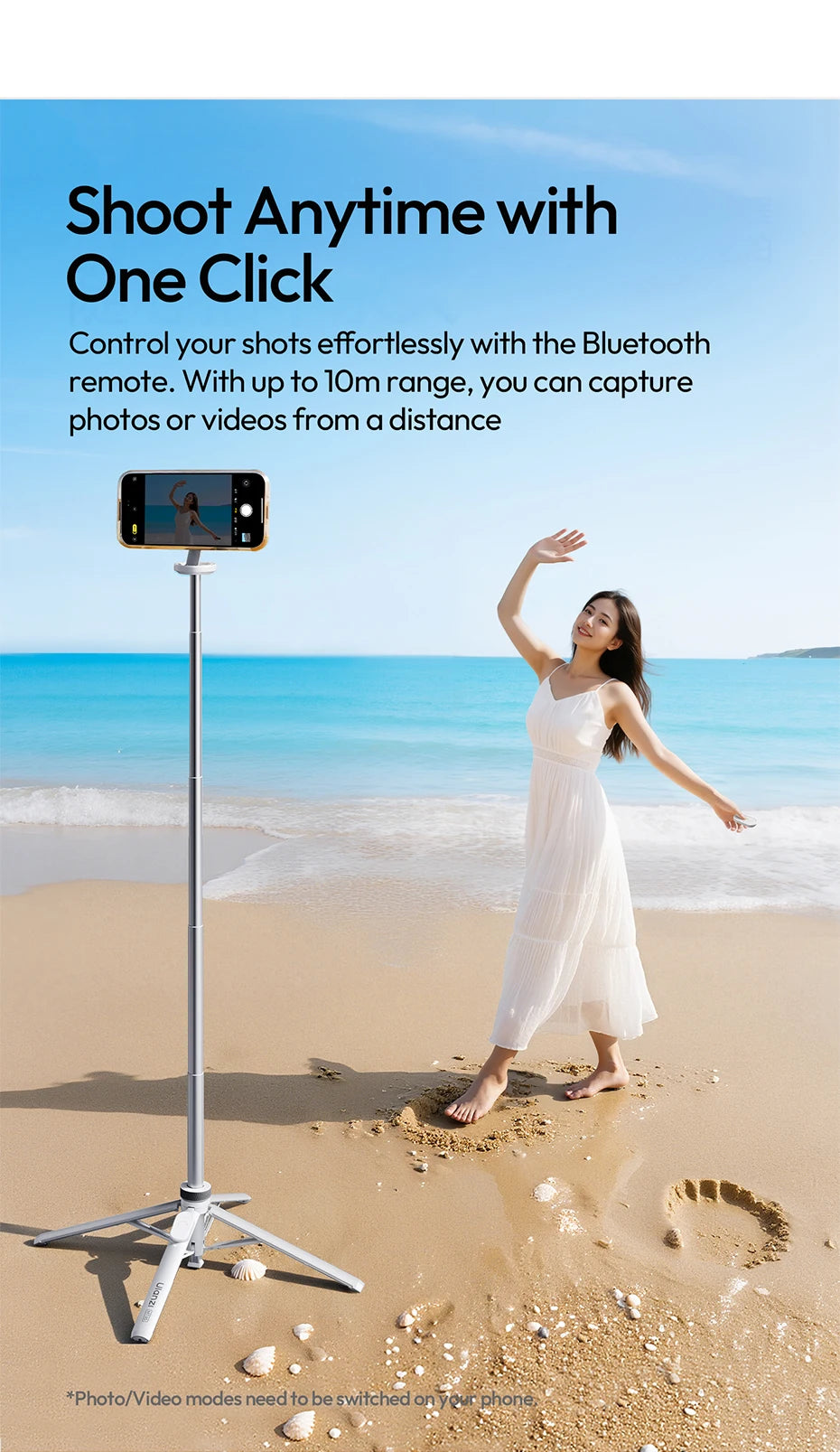 📱 Ulanzi MT-85 Tripé Automático com MagSafe e Controle Remoto