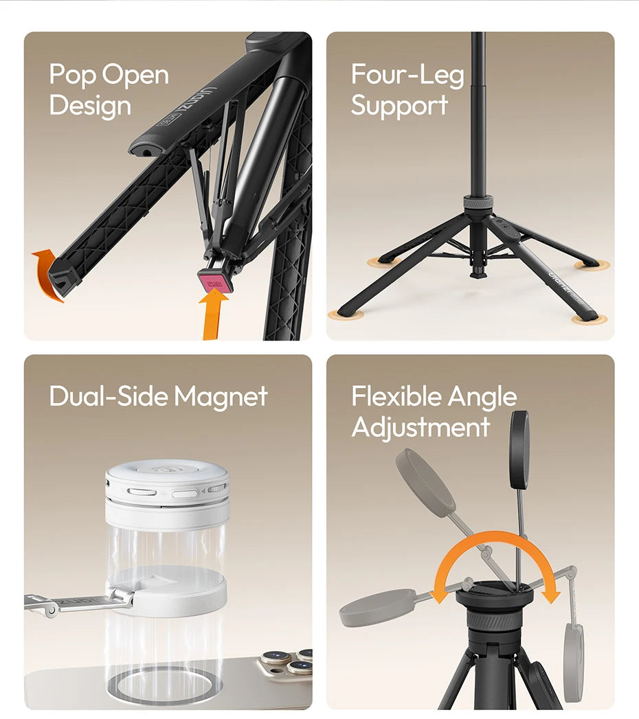 📱 Ulanzi MT-85 Tripé Automático com MagSafe e Controle Remoto