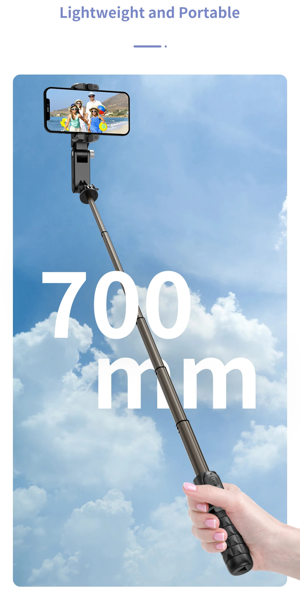 Gimbal Estabilizador Tripe 360° Panoramic Shot Com Led Q18