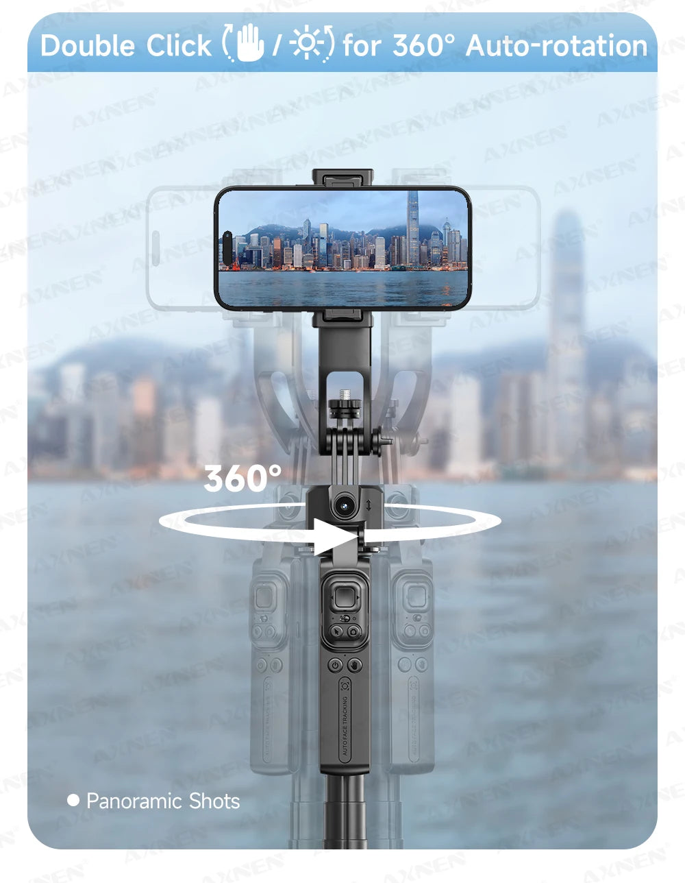 📱 AXNEN C17 Selfie Stick com Rastreamento Facial Inteligente
