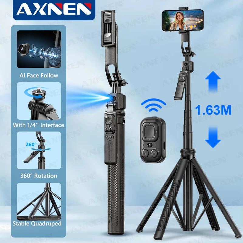 📱 AXNEN C17 Selfie Stick com Rastreamento Facial Inteligente