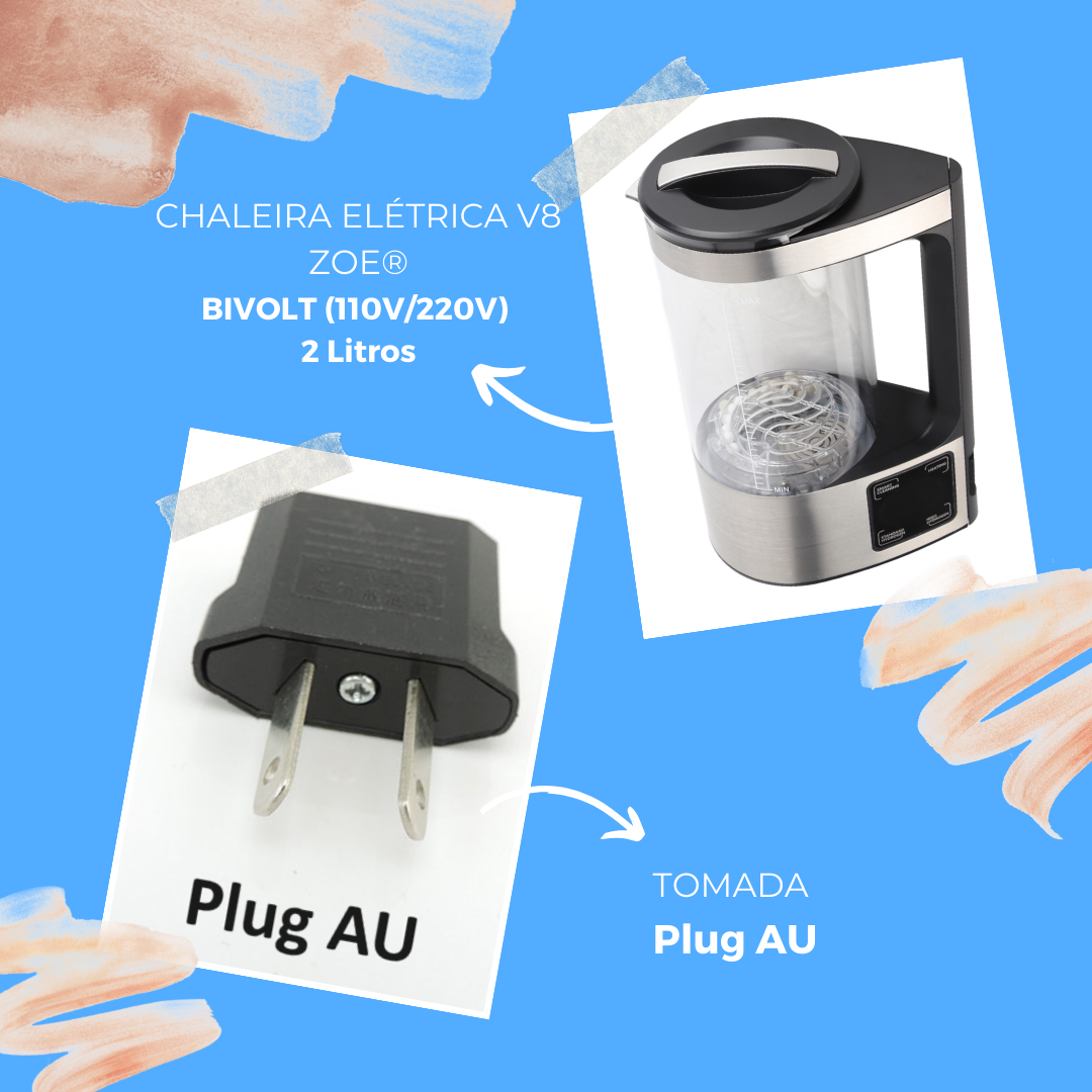 Chaleira Elétrica V8 ZOE® Rica em Hidrogênio - BIVOLT (110V/220V) 2 Litros
