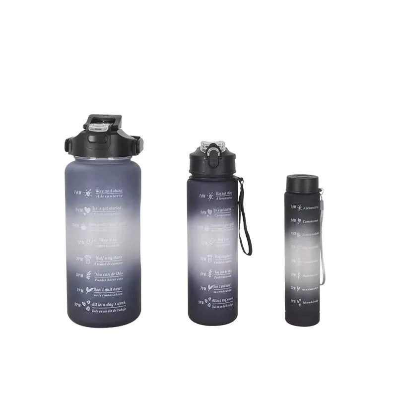 KIT 3 GARRAFAS Motivacionais (2000ml de Água com Adesivos 3D Motivacional)