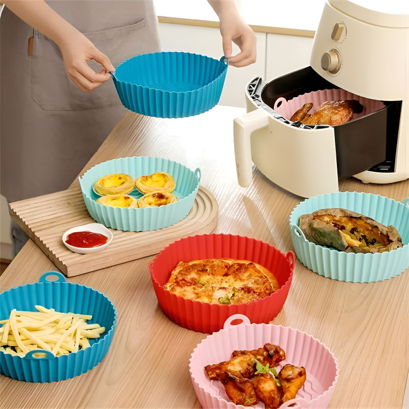 Forma de Silicone para Air Fryer Antiaderente Reutilizável